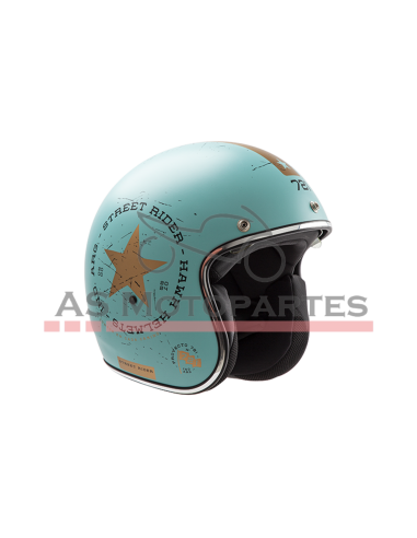 Casco 721 Street Rider Celeste/dorado Mate ( M ) Hawk