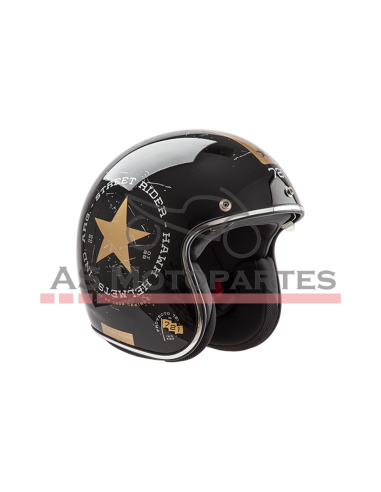 Casco 721 Street Rider Negr/dorado Brillo ( S ) Hawk