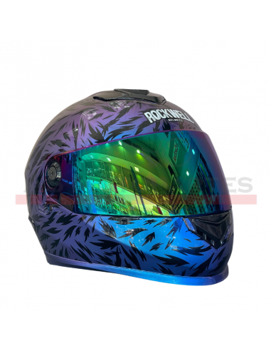 Casco Integral Rockwell (m) 2 Visores 929 Azul Tornasolado