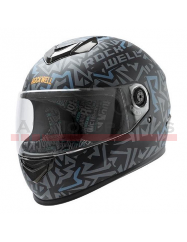 Casco Integral Rockwell ( L ) 929 Plain Negro/gris Mate Edic Lim