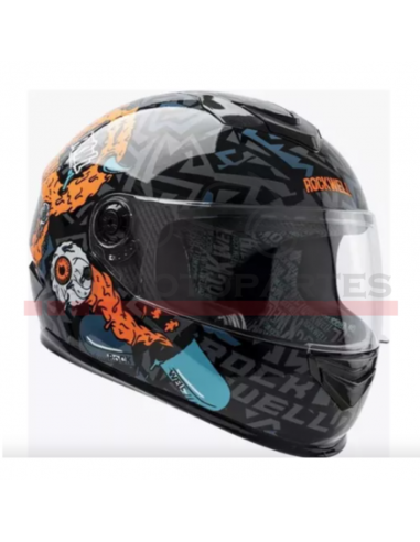 Casco Integral Rockwell ( S ) 929 Zombie Gris Naranja Fluo