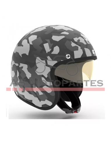 Casco 721 Abierto Camuflado Negro Mate ( L )  Hawk