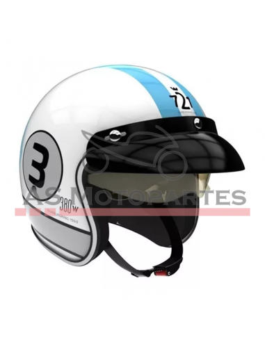 Casco 721 Torino 3 ( L )blanco/ Bandera Arg